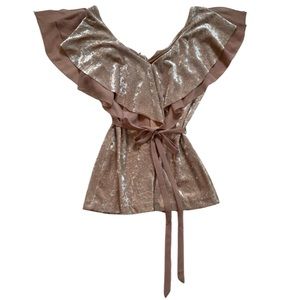 2/$20 White House Black Market XS Pink Blouse Velour